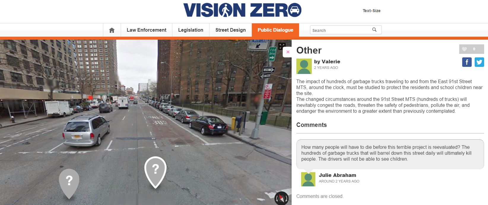 Vision zero feedback