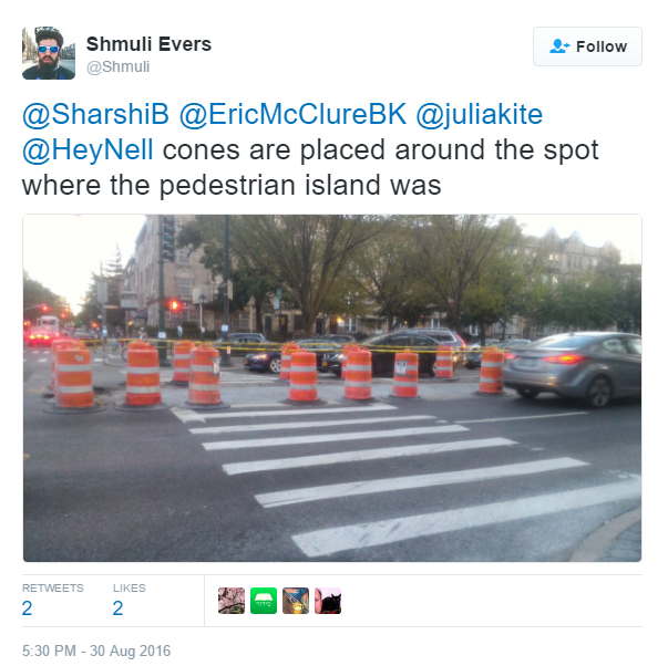 removal of pedestrian islands in NYC