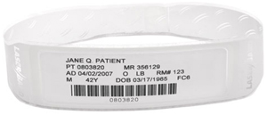 Patient wristband