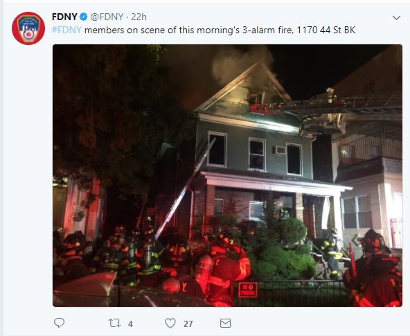 FDNY fighting NYC home fire