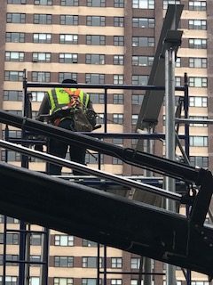 harness safety equipment on scaffold 