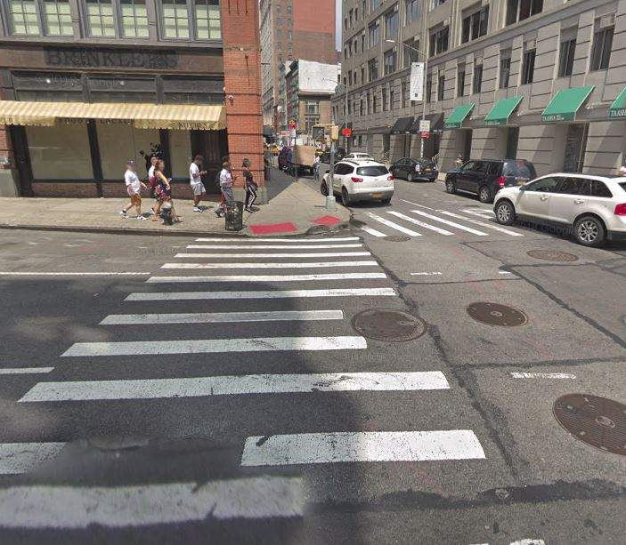 Location of the fatal pedestrian accident Little Italy New York