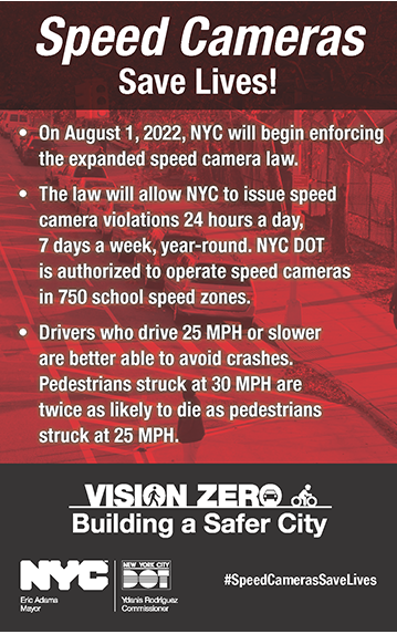 speed cameras to reduce crashes in NYC