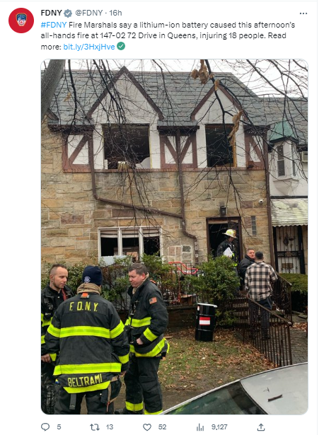 FDNY rescuing children in fire caused by Ion lithium battery