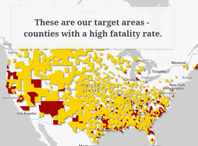 map of crash fatalities