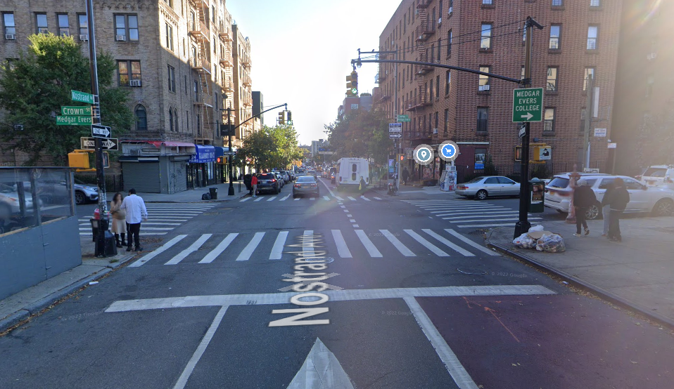Crown Street and Nostrand Avenue where the accident occurred