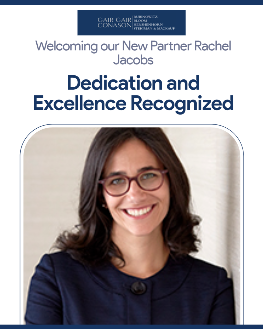Personal Injury Attorney Rachel Jacobs was promoted partner
