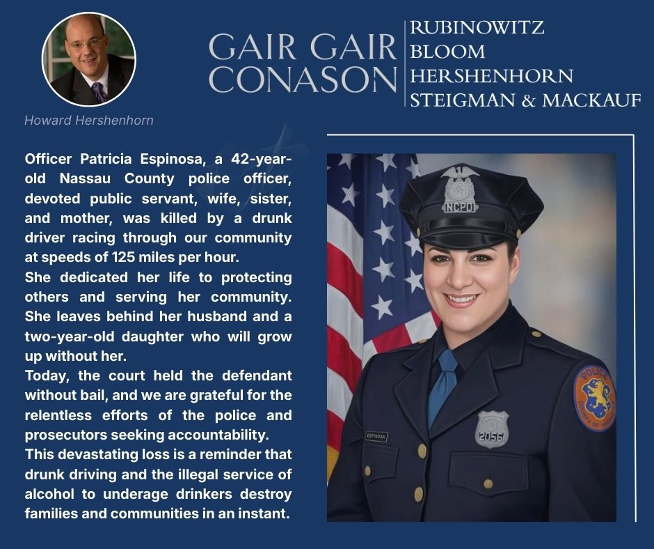 Statement of New York car accident lawyer Howard Hershenhorn on Espionosa case